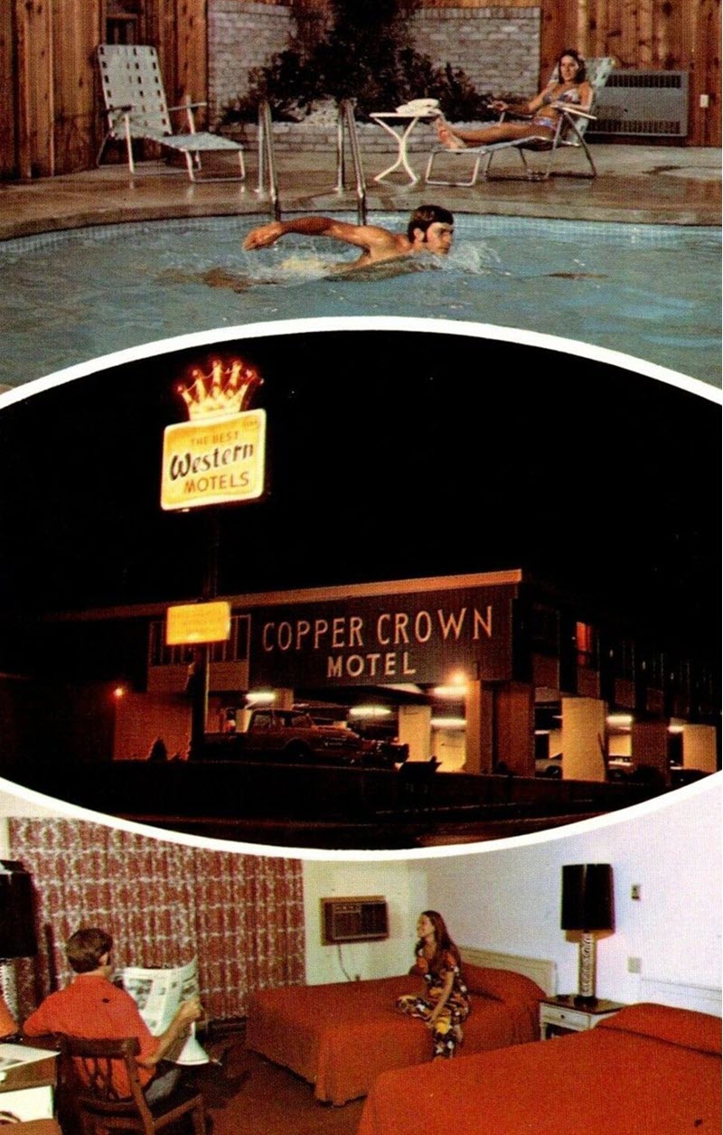 Copper Crown Motel - Vintage Postcard